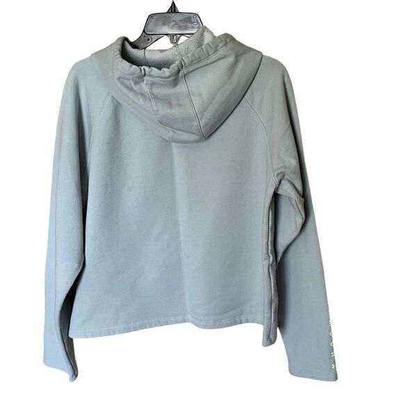 Under Armour Loose Fit Micro-thread Ribbed Fleece Hoodie in Mint Size Large - Picture 2 of 11